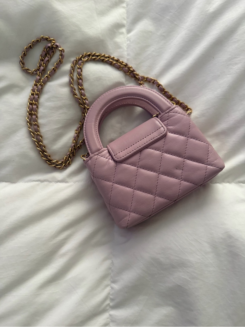 CHANEL Lavender Quilted Mini Top-Handle Crossbody Bag - Picture 3 of 8